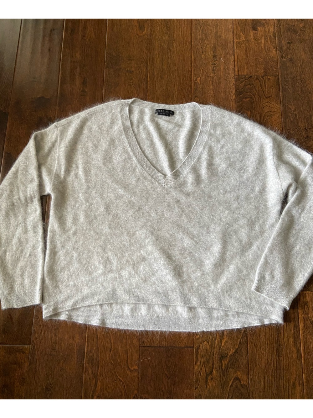 Alice + Olivia Womens  Williams Easy Pullover gray SZ XL